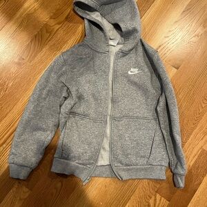 Nike Kids Heather Gray Zip-Up Hoodie